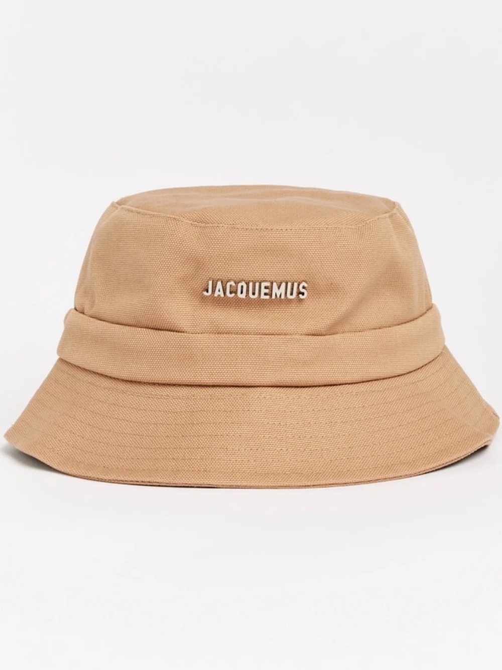 Jacquemus Tan Canvas Bucket Hat with Logo